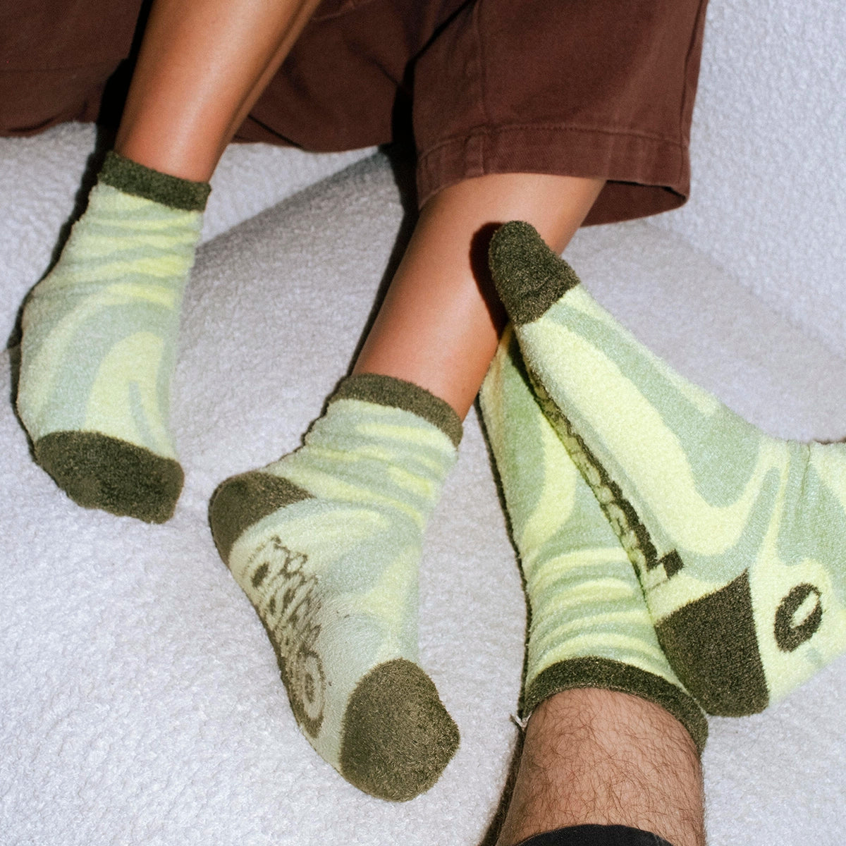 Fuzzy Pistachio Green Socks